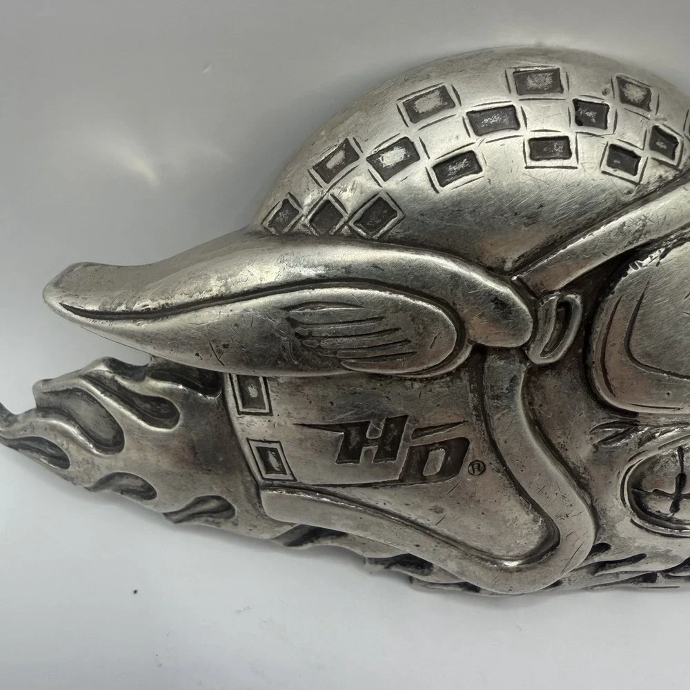 Vintage Harley Davidson Rare Hog Head Helmet Goggles Belt Buckle 2005 HD